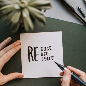 Reduce,Reuse,Recycle written on paper