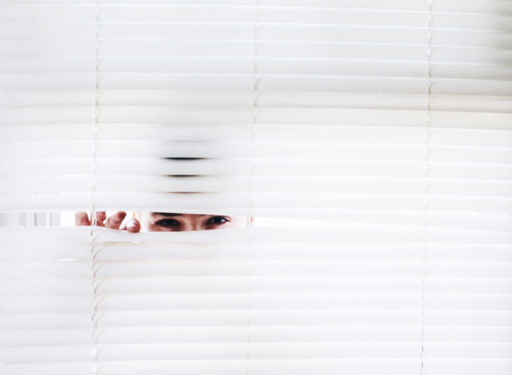 Peeping from blinds